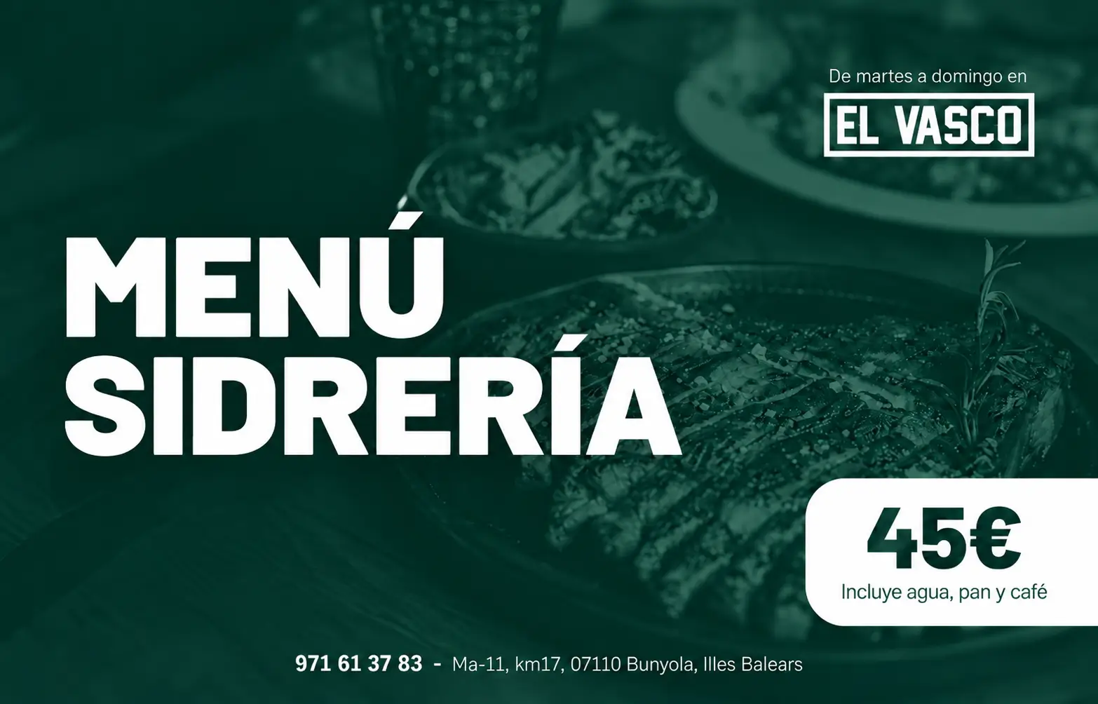 Menú sidrería en Mallorca: txuleta, marmitako y cocina vasca en El Vasco